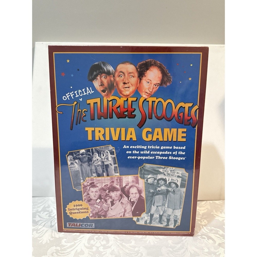 THE Three Stooges‎ Trivia Official Classic Game by Talicor 2000 ~ SEALED Vintage